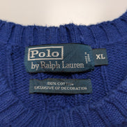 Pull Torsadé POLO Ralph Lauren Maille Dense Bleu Électrique - Taille XL