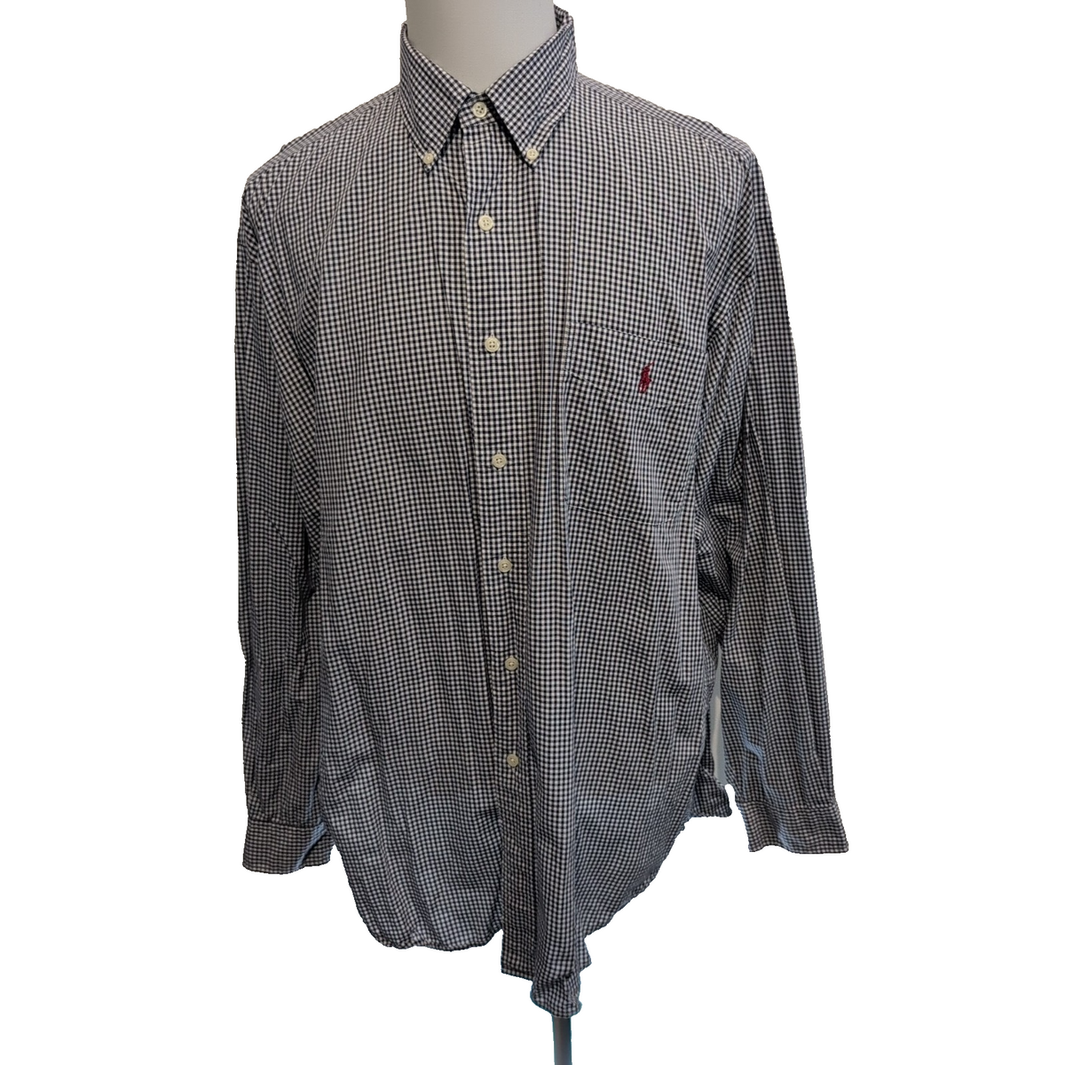 Chemise Ralph Lauren XL Marine Carreaux Shirt Button Down Made Northern Ireland
