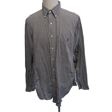 Chemise Ralph Lauren XL Marine Carreaux Shirt Button Down Made Northern Ireland