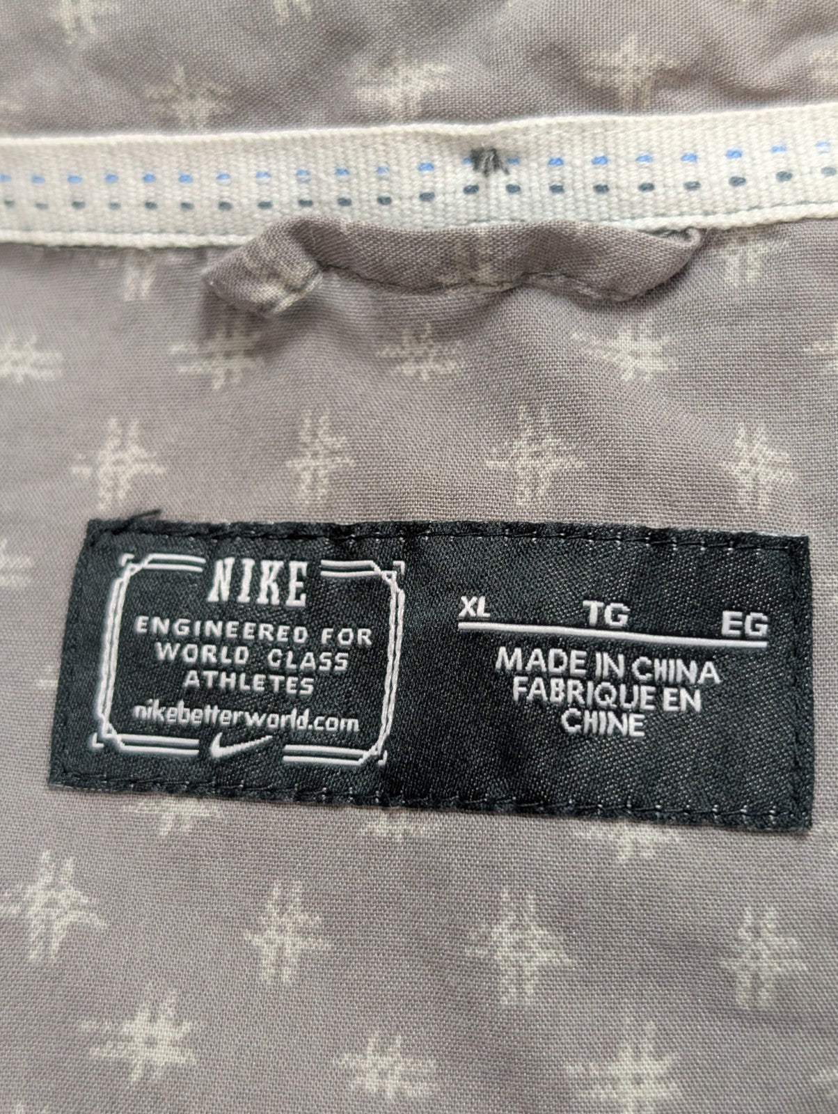Chemise Nike kaki à motifs manches longues homme taille XL