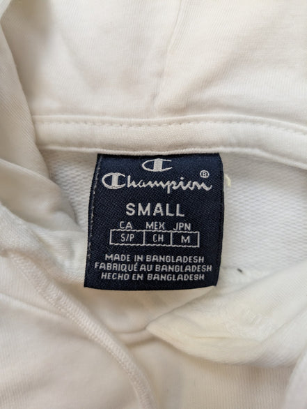 CHAMPION Sweat à Capuche Homme S Blanc Logo Drapeau Américain Hoodie Sport