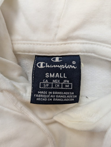 CHAMPION Sweat à Capuche Homme S Blanc Logo Drapeau Américain Hoodie Sport