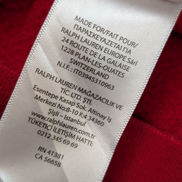 Veste à Capuche Zippée Polo Ralph Lauren Rouge Logo Marine - Taille XL 18-20