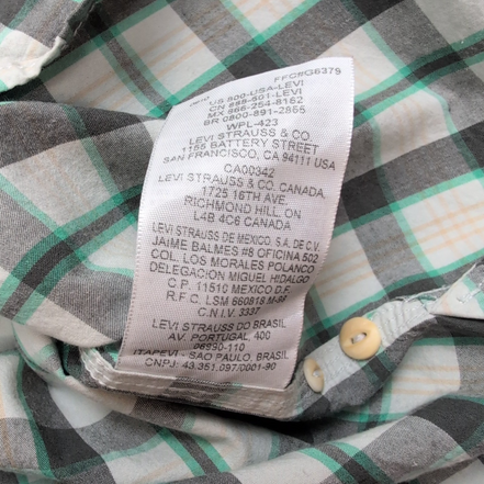 Chemise Levi's Vintage Carreaux Gris / Blanc / Vert Taille S manches longues