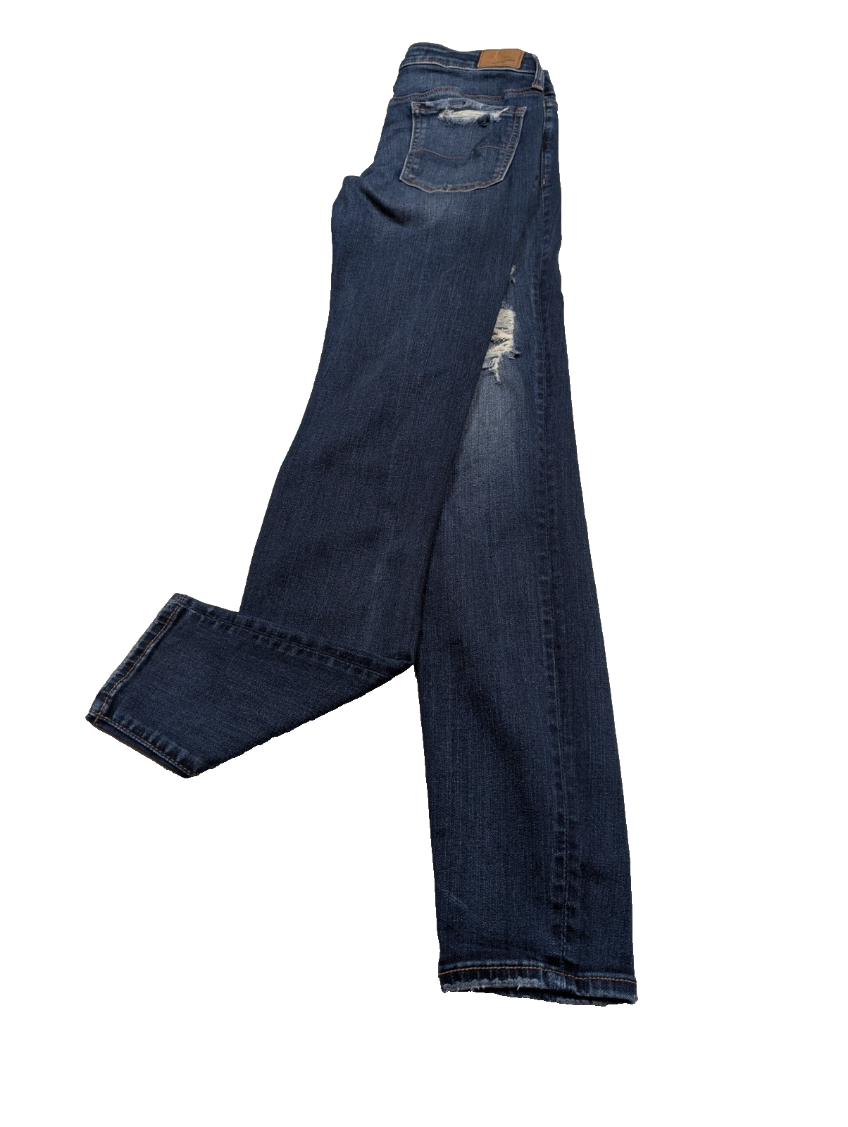 JEAN Fille AMERICAN EAGLE Taille S (6 US) Slim Fit Troué Vintage Super Stretch