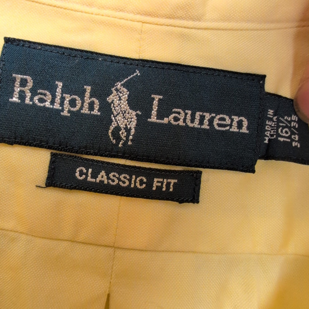 Chemise Ralph Lauren Classic Fit L XL Jaune Logo Premium Marron manches longues