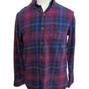 CHAPS Flanelle Rouge Bleu Marine S Logo Brodé EE VINTAGE 100% Coton | 321S