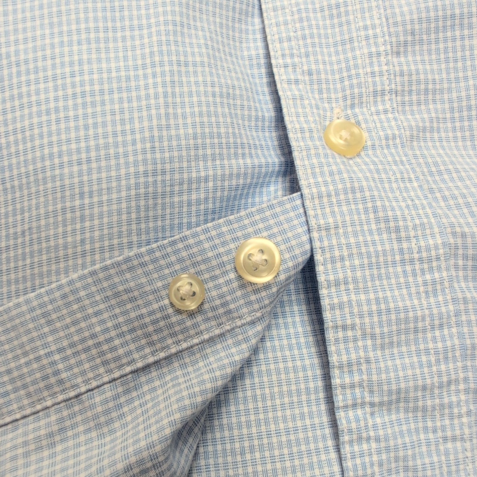 Chemise Chaps Bleu Ciel Petits Carreaux Taille L Manches courtes