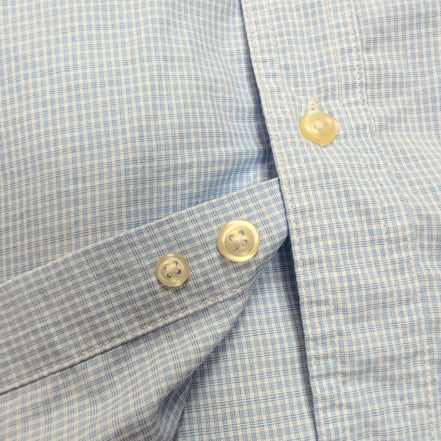 Chemise Chaps Bleu Ciel Petits Carreaux Taille L Manches courtes
