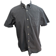 Chemise Tommy Hilfiger Manche Courte Gris Foncé Fines Rayures Taille M