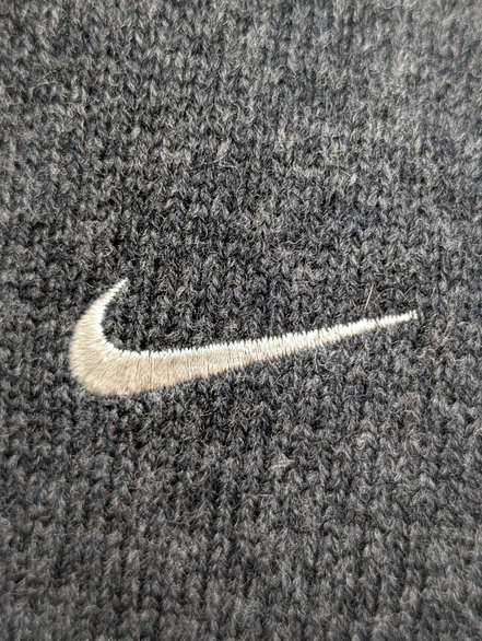 Pull sans Manche Nike Golf Col V Laine Gris Foncé Vintage Taille L