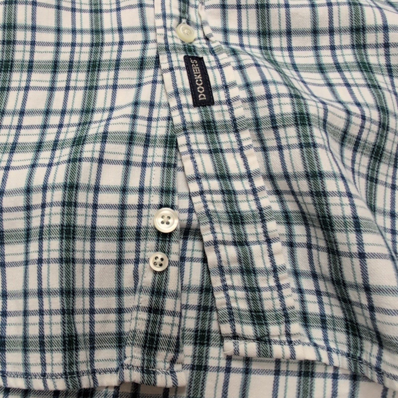 Chemise Dockers verte à carreaux 100% coton manches longues 1 poche XL XXL