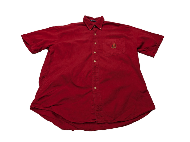 Chemise CHAPS rouge uni manches courtes taille M logo brodé 1 poche homme