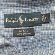 Chemise Ralph Lauren Vintage Blake L bleu carreaux manches longues