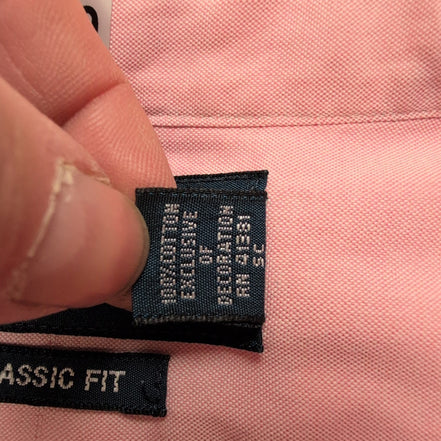 Chemise Ralph Lauren XL XXL Rose Pâle Classic Fit Coton Logo Marron