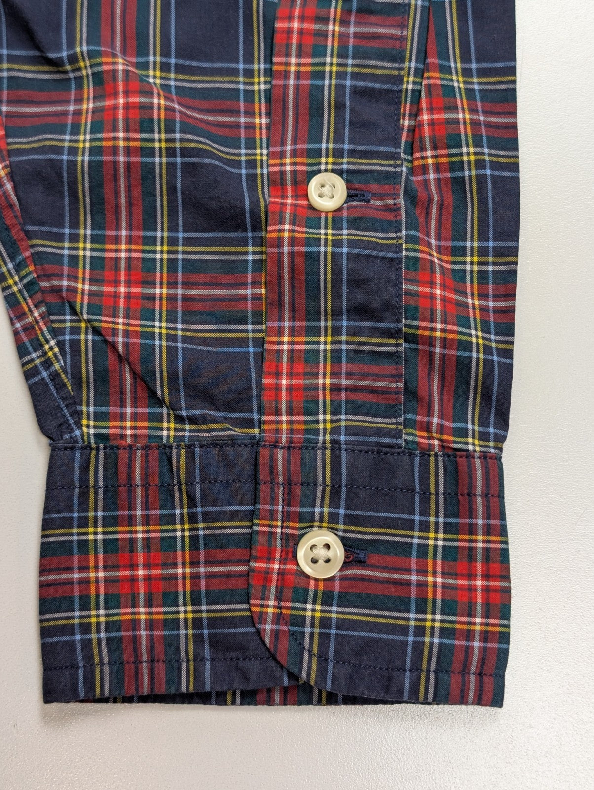 Chemise Ralph Lauren Taille L Carreaux Rouge Bleu Logo Jaune - Excellent État