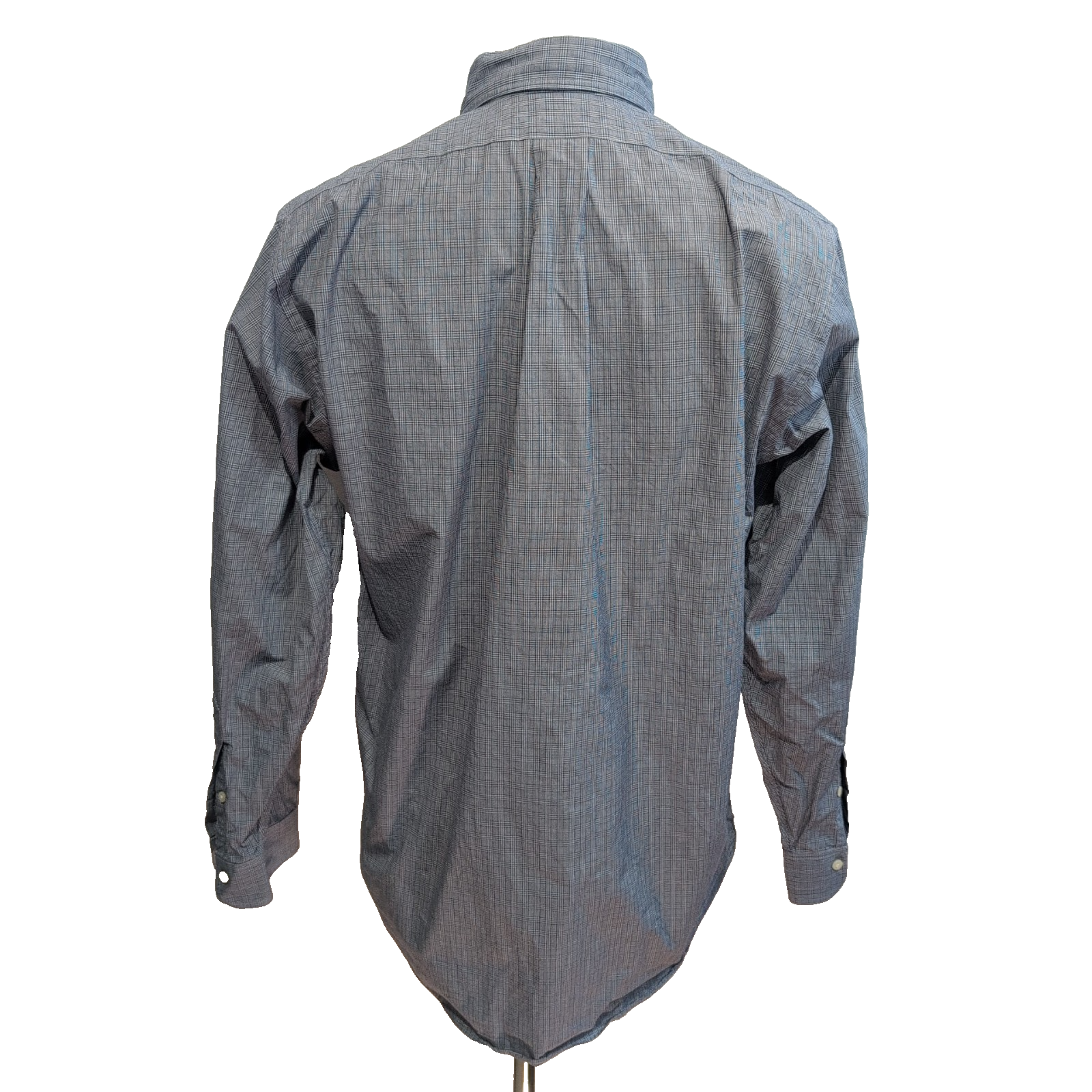 Chemise Brooks Brothers M/L Bleu Foncé Carreaux Coton Poche Boutonnée
