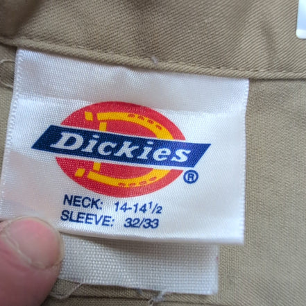 Chemise Dickies S / M Beige Crème 14.5 Coton Polyester Manches Longues