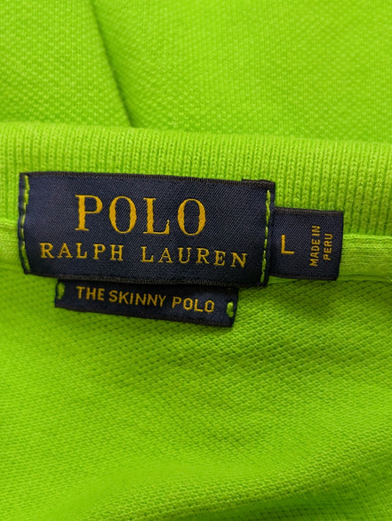 Polo manches courtes Polo Ralph Lauren femme L vert logo rose Skinny Fit