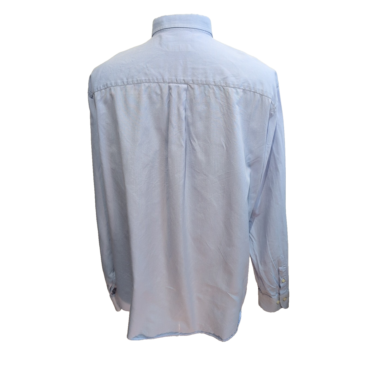Chemise Burberry L/XL Bleu Clair Logo Brodé Boutons Gravés Coton Manches longues