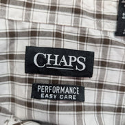 Chemise Chaps manches courtes marron et blanc à carreaux taille L #231msch