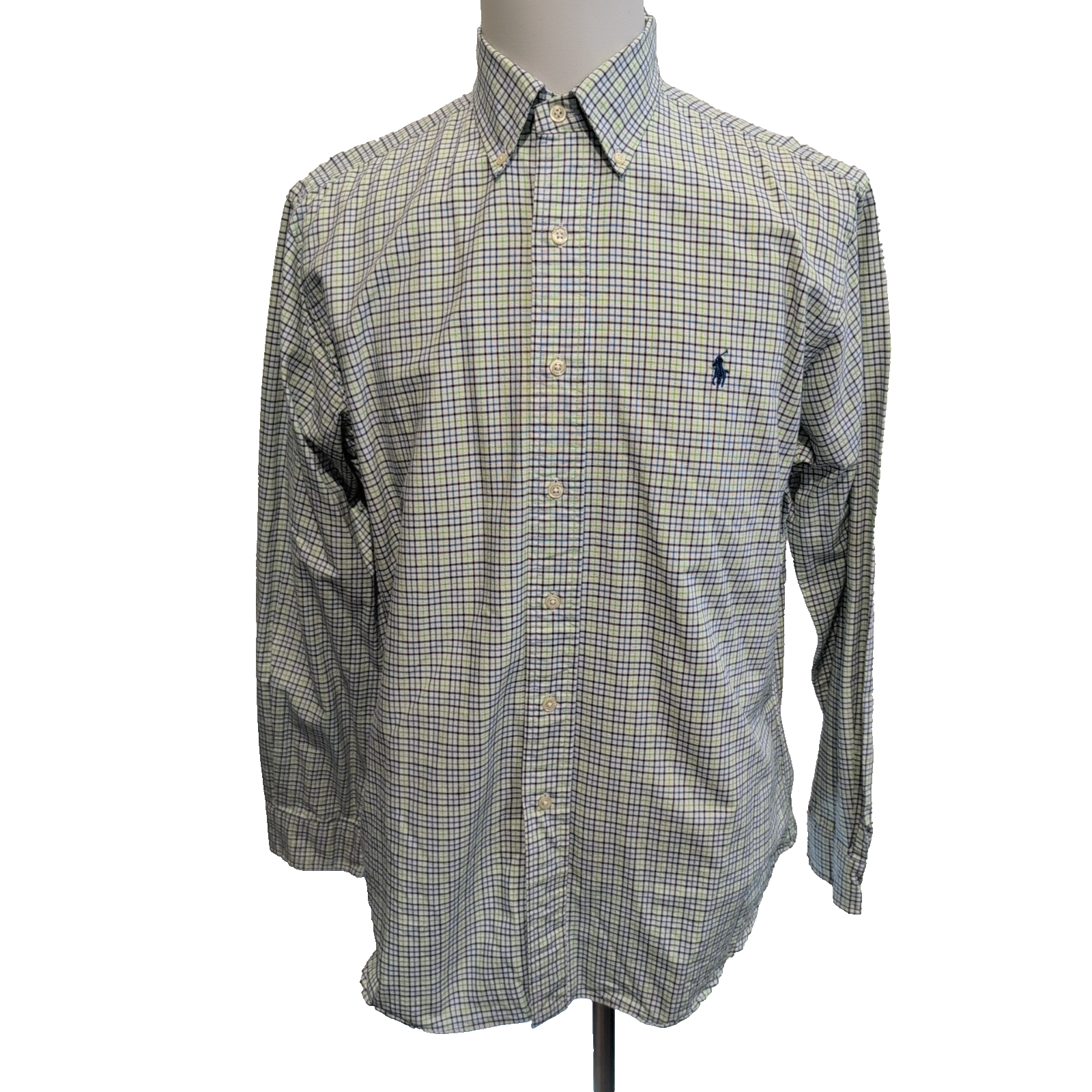 Chemise Ralph Lauren L Classic Fit Carreaux Bleu Vert Oxford Button Down Shirt