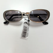 Lunettes de soleil Y2K Branche semi large Métal Gris Ovale Rétro