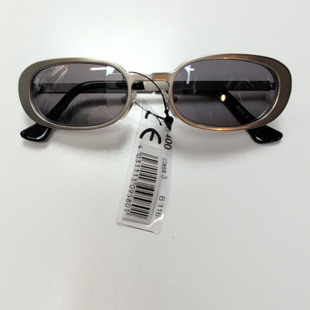 Lunettes de soleil Y2K Branche semi large Métal Gris Ovale Rétro