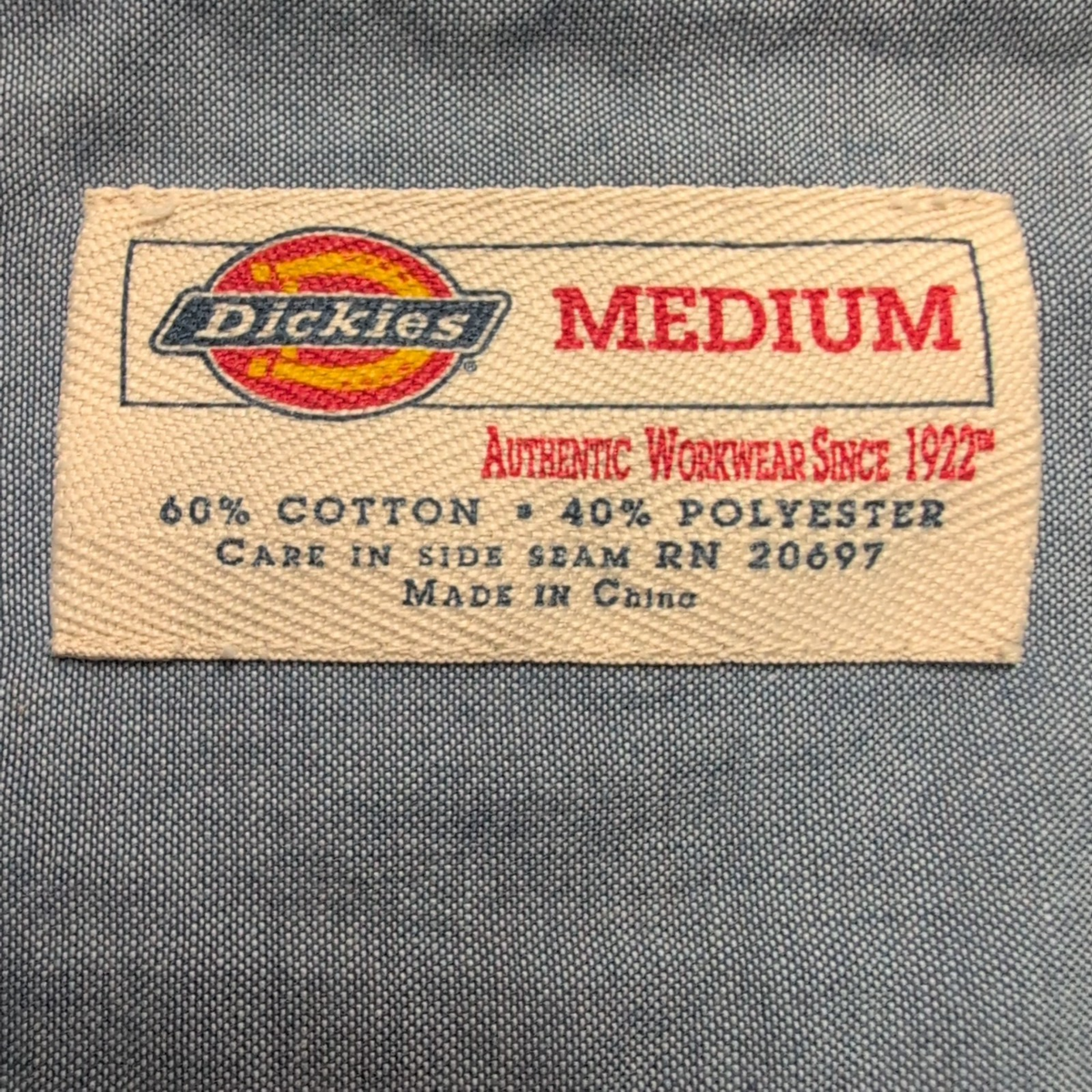 Chemise Dickies M Bleu Workwear Manches Courtes 2 Poches Logo Brodé