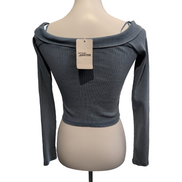 Top Court Femme Don't Call Me Jennyfer Taille S Bleu Ardoise Manches Longues Neu