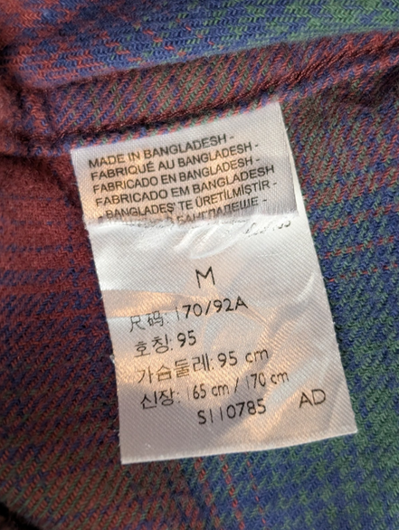 🔥Chemise LEVI'S Relaxed Flanelle Très Épaisse Bordeaux Bleu & Vert Taille M
