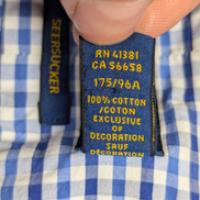 Chemise Polo Ralph Lauren Shirt M Seersucker Carreaux Manches Courtes Button Dow
