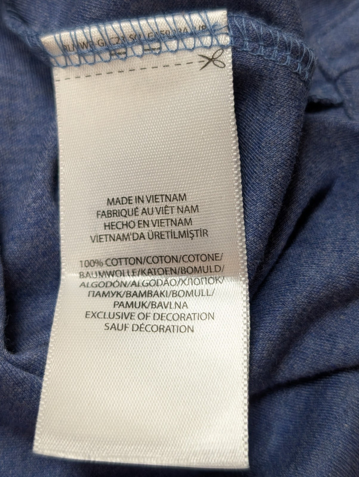 Polo manches courtes Polo Ralph Lauren XL bleu chiné logo orange Pima Soft Touch