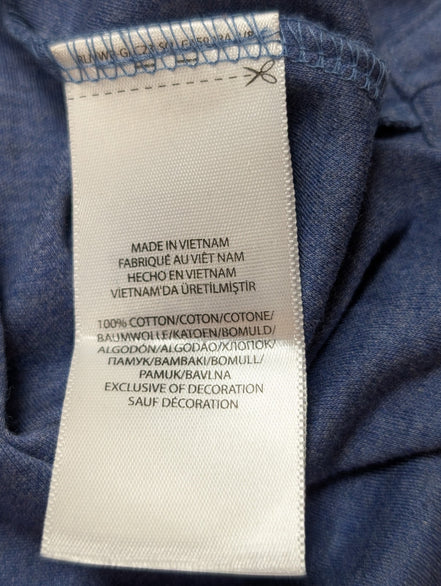 Polo manches courtes Polo Ralph Lauren XL bleu chiné logo orange Pima Soft Touch