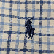 Ralph Lauren Chemise Homme S Bleu Blanc Gingham Manches Longues Logo Bleu Marine