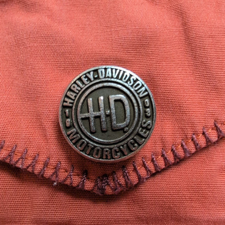 Chemise Harley Davidson Femme XL Orange Boutons Pression Logo Dos
