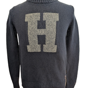 Pull Tommy Hilfiger Vintage Bleu Marine Col Rond Coton Épais - Taille M