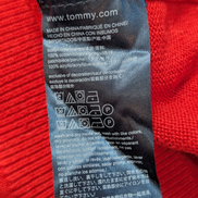 Pull TOMMY HILFIGER Bleu Marine Logo Géant Relief Taille M Coton Homme