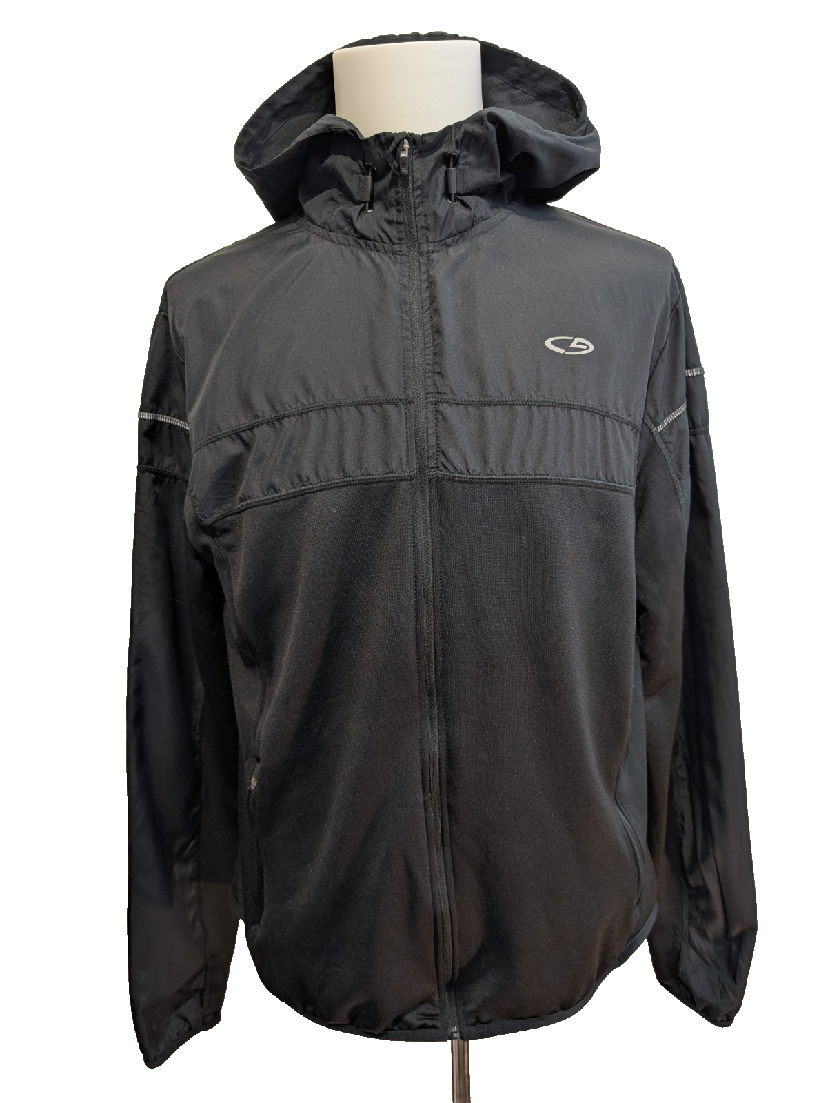 Veste Running homme CHAMPION Noir à Capuche Passe-Pouce - Taille L