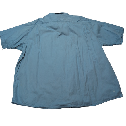 Chemise Wrangler bleu / vert uni 2 poches manches courtes taille XXL homme