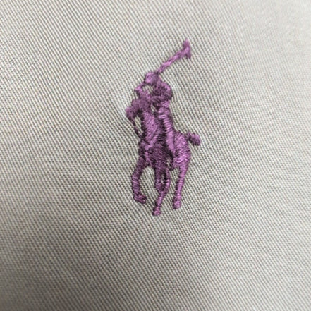 Chemise Ralph Lauren Blake M Kaki Vintage Logo Brodé Made in USA Coton