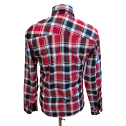 Chemise Vagari S Rouge Noir Carreaux Coton Logo Aigle Poche Made Mexico