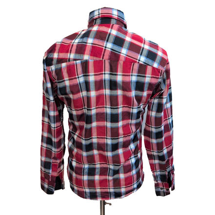 Chemise Vagari S Rouge Noir Carreaux Coton Logo Aigle Poche Made Mexico