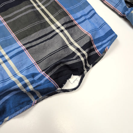 Chemise Lacoste Live L 43 Bleu Noir Blanc Carreaux Logo Poche manches longues