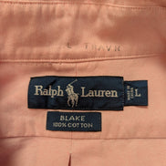 Chemise Ralph Lauren rose uni logo marron taille L #2507