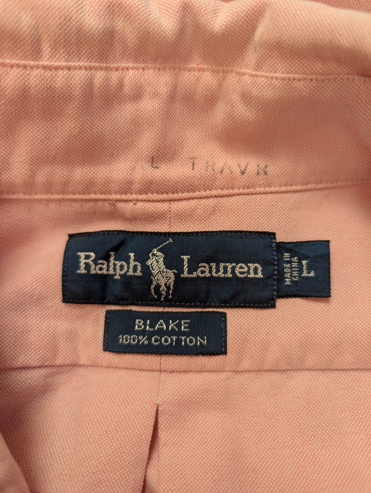 Chemise Ralph Lauren rose uni logo marron taille L #2507