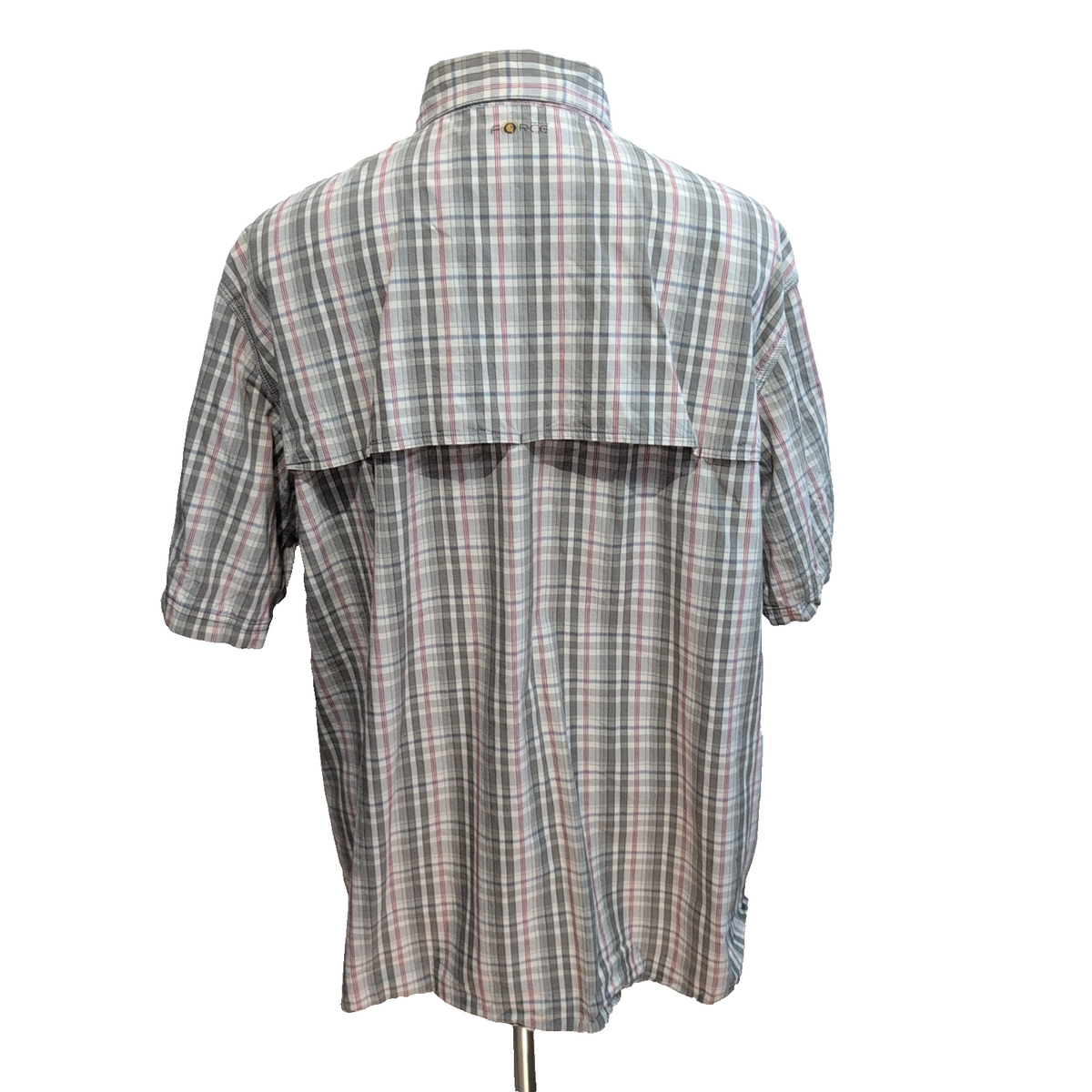 Chemise Carhartt Force 2XL Gris Rouge Carreaux Coton Nylon Manches Courtes