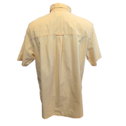 Chemise Chaps jaune pastel avec poche et logo manches courtes coton taille L