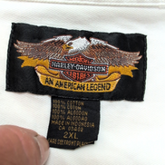 Chemise Harley Davidson Taille 2XL Blanche 100% Coton Boutons Pression