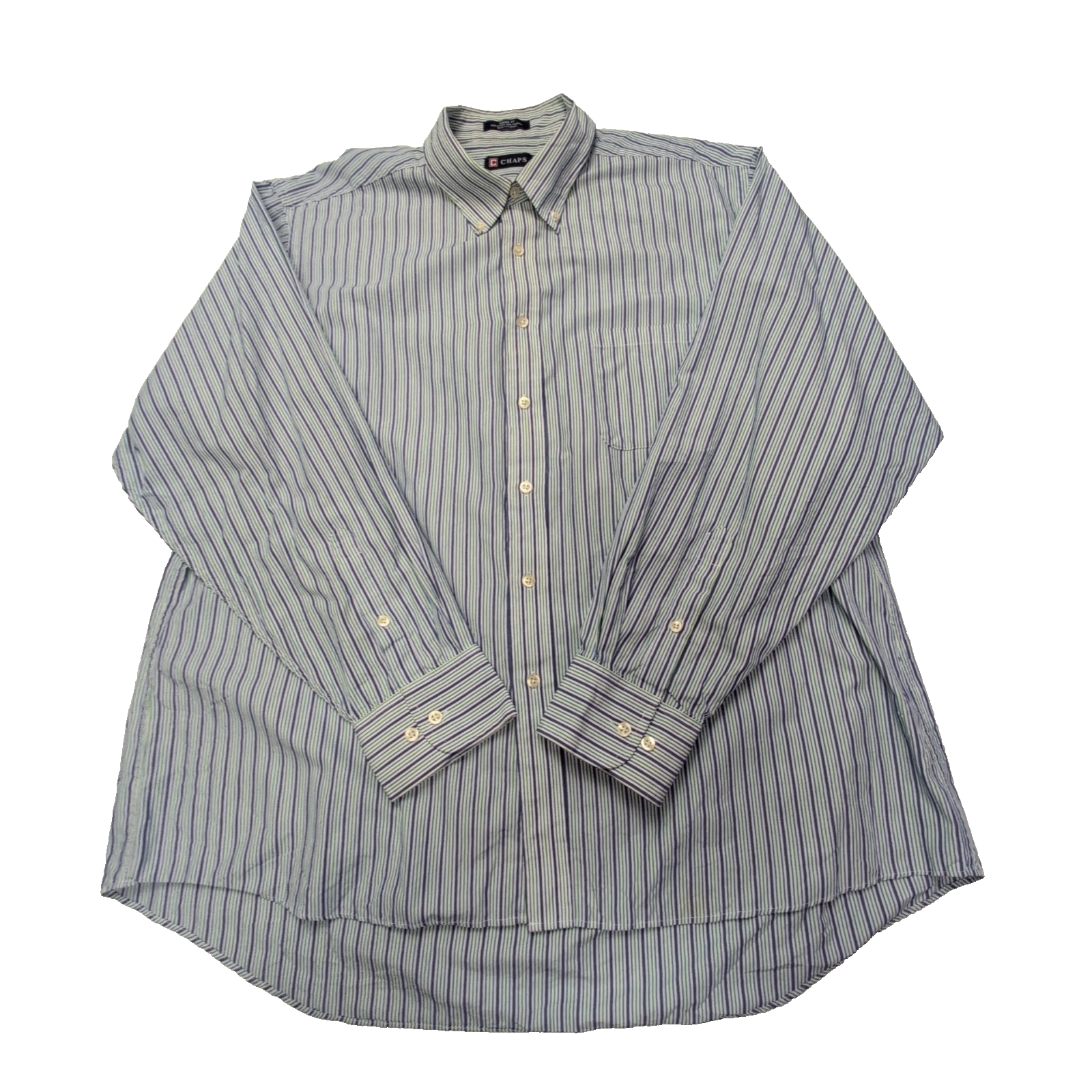 Chemise CHAPS à rayures bleues et vertes taille XXL #58e